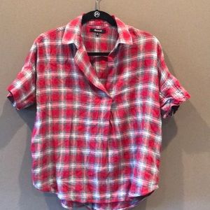 Madewell plaid short sleeve shirt. Size XS.